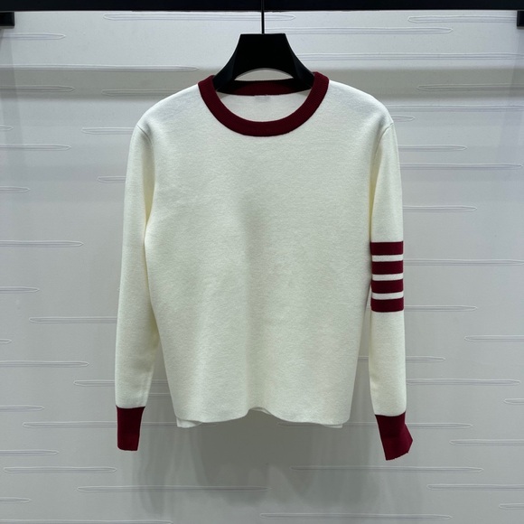 Thom Browne White and Red Sweater - Picture 1 of 8